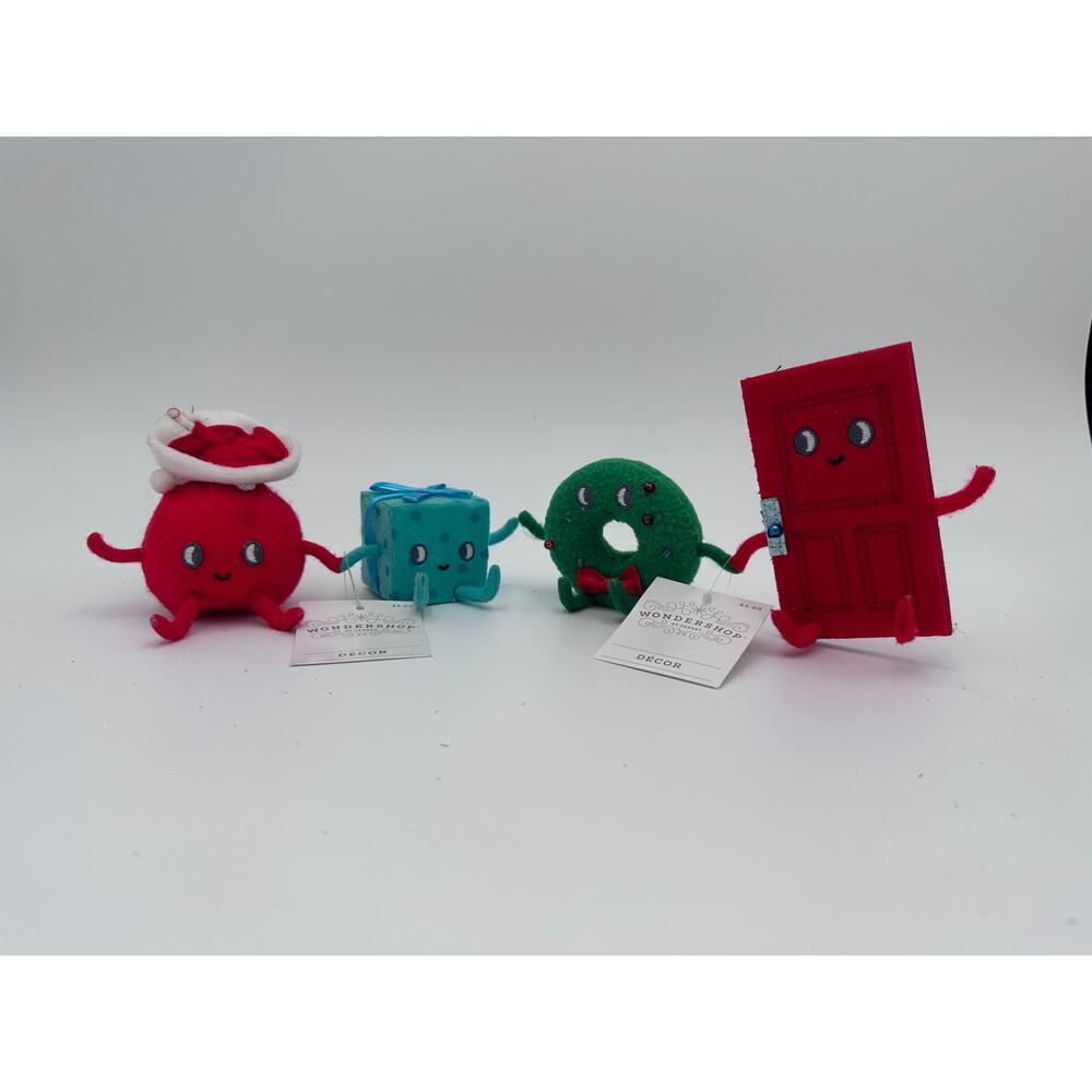 Wondershop Mini Holiday Plush Ornaments Set of‎ 2 Decor  Ornaments NEW